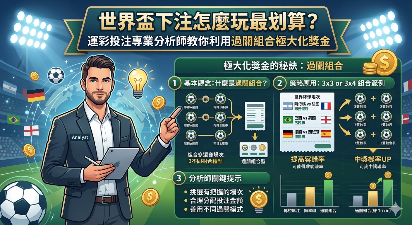 世界盃下注怎麼玩最划算？運彩投注專業分析師教你利用過關組合極大化獎金
